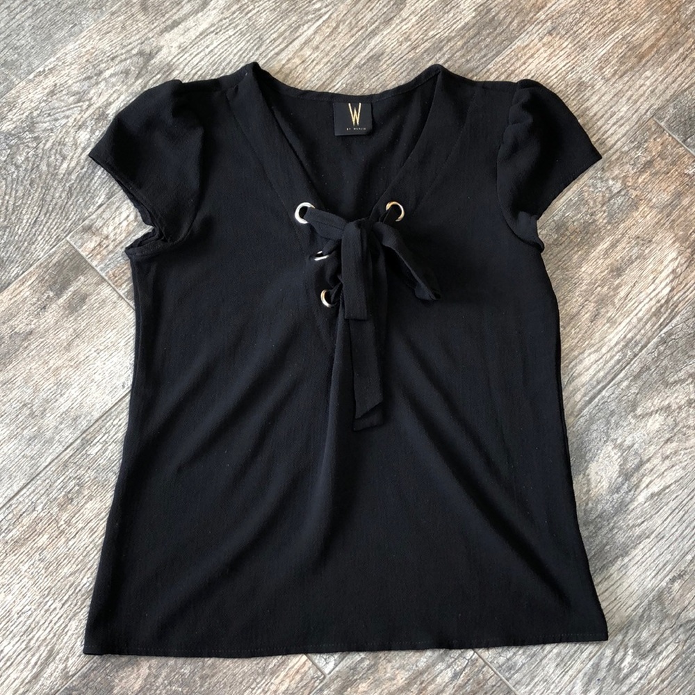Black lace up top